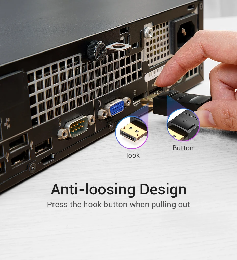 1.2,4k,HD 144hz,21.6gbps,ビデオ,ラップトップ,HDMI,USBポートを備えたプレイポート用のアダプター