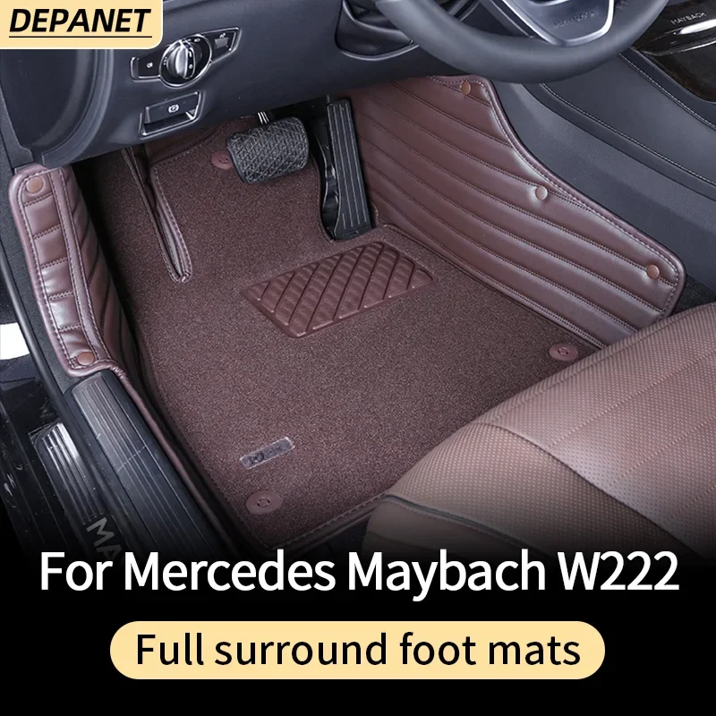 

Leathe Fully enclosed floor mats for 2014-2020 Mercedes w222 S series floot mat benz S400 S450 S500 interior trim accessories