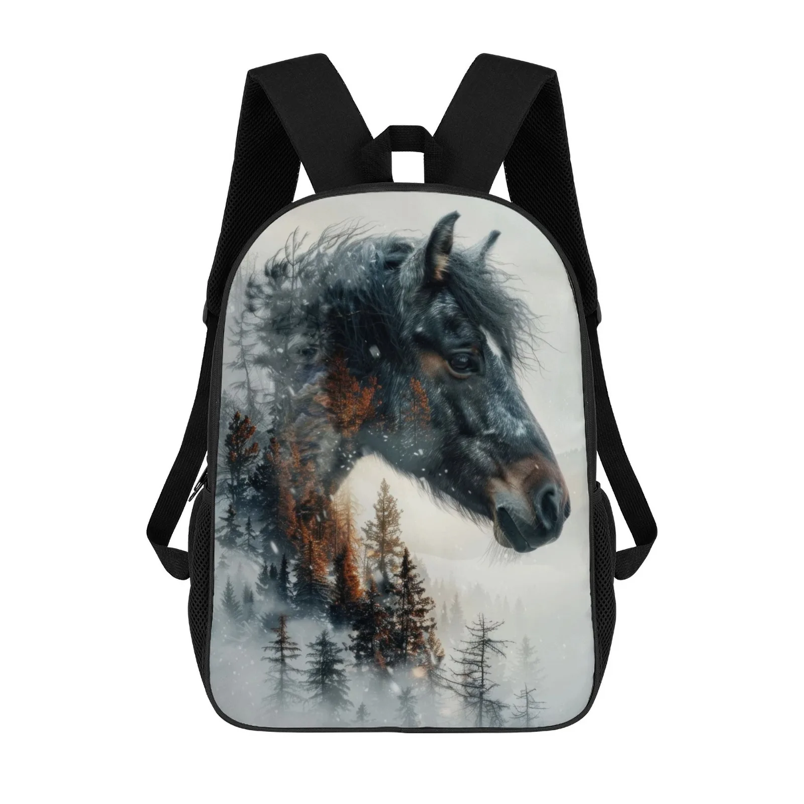

Horse portrait School Bag Printed School Backpacks For Teenagers Kindergarten Bag Girls 17 Inch School Backpack Bag