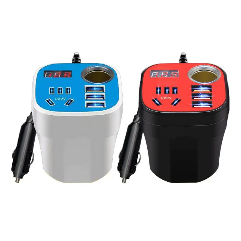 

Car Mounted Cup Type Inverter Converter QC Charger LED Display 12V/24V to 220V Car Charger Inverter 200W Universal QC 3.0 Fast