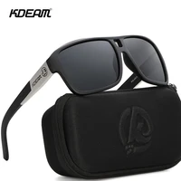 KDEAM Jam Lifestyle Gafas de sol polarizadas para hombre Gafas de sol cuadradas de gran tamaño con espejo flash Caja dura incluida