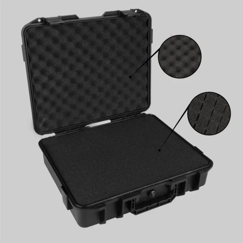 Caja de plástico de seguridad para instrumentos, caja de herramientas seca portátil, resistente a impactos, con espuma precortada, ABS