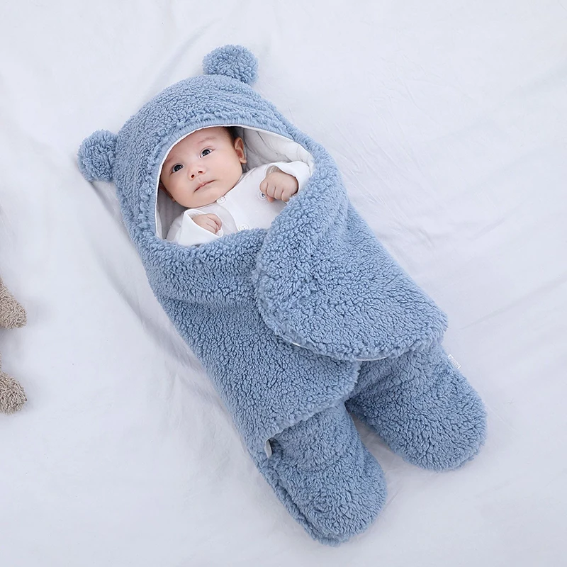 Baby Sleeping Bag Pajama Baby Clothes Newborn Soft Winter  Thickened Fleece Lining With Pure Cotton Infant Sleepwear Blanket