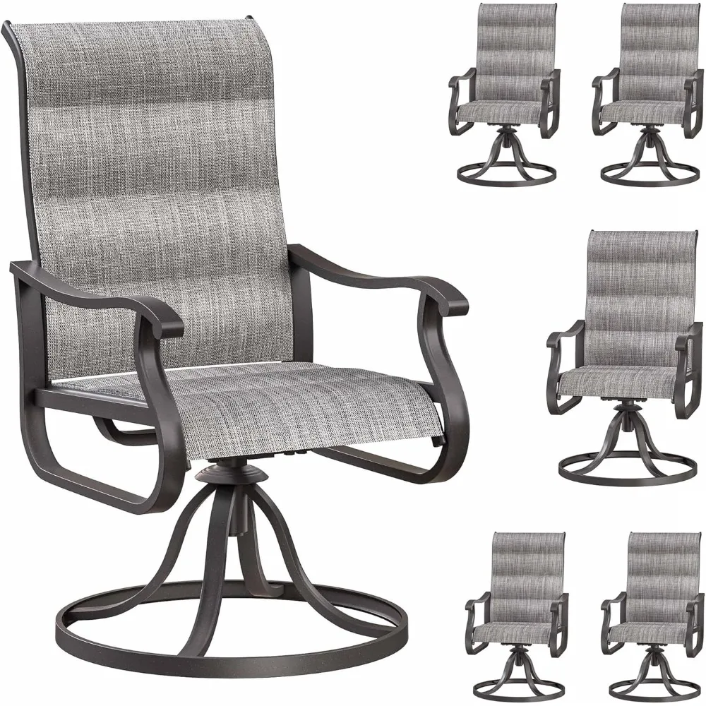 

Patio Swivel Chairs Set of 4, Outdoor Dining Chairs with High Back, All-weather Swivel Rocker Chair for Lawn, Porch or Garden