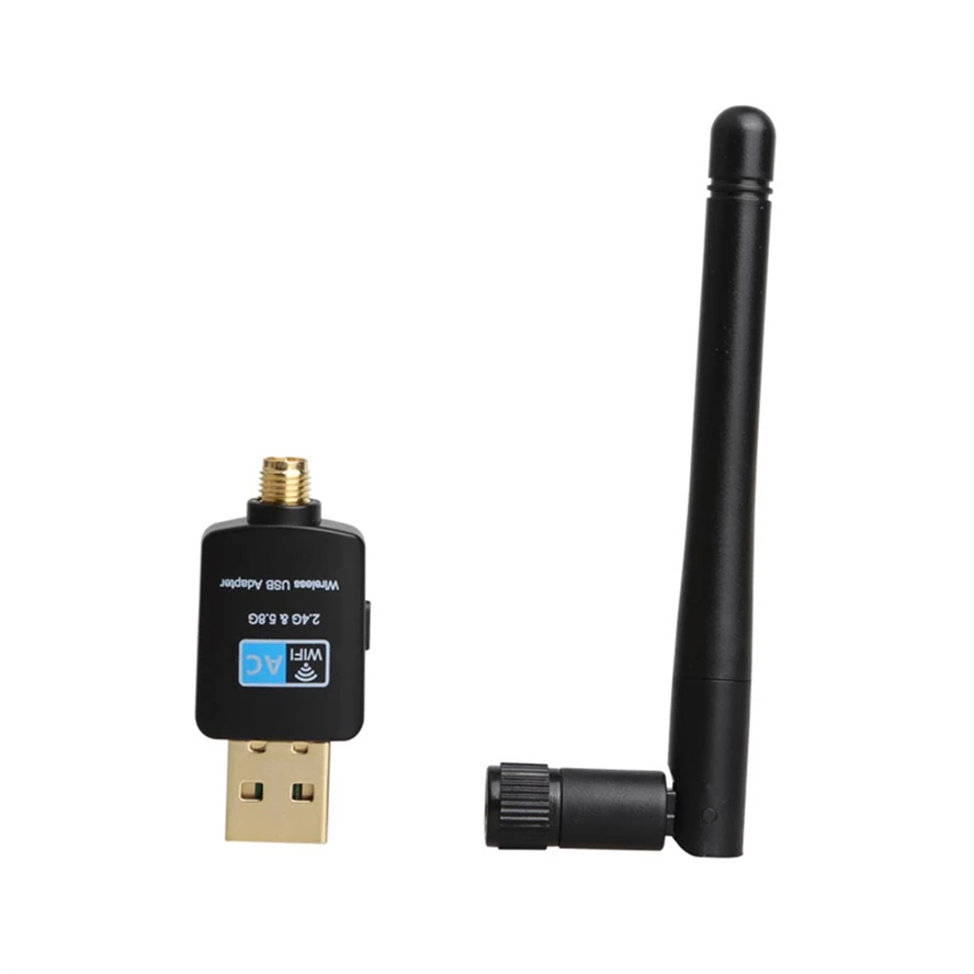 Dual Band USB wifi 600Mbps Adapter 5B10 5.8GHz 2.4GHz WiFi with Antenna PC Mini Computer Network Card Receiver 802.11/n/g/ac