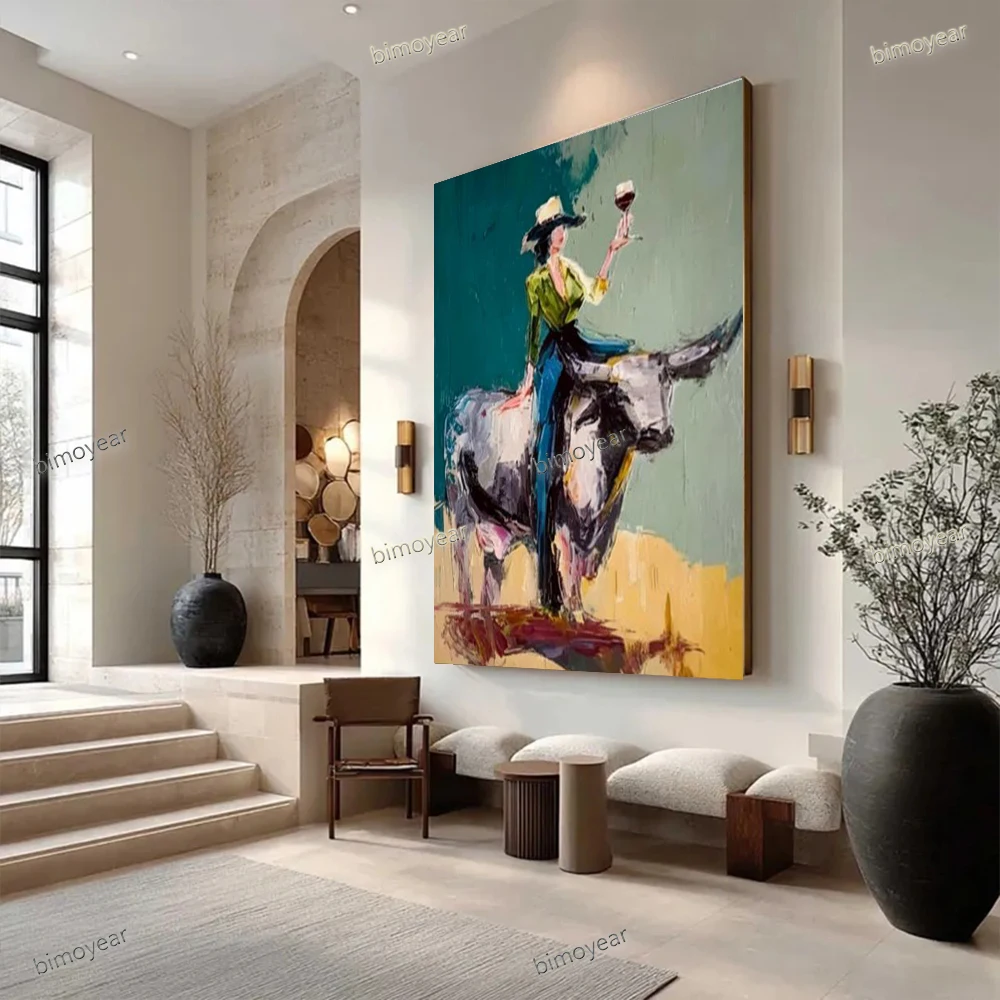 

Handmade Abstract Oil Painting on Canvas - New Style Pop Figure Wall Art Picture Decor Living Room Unique Home Hanging Artwork