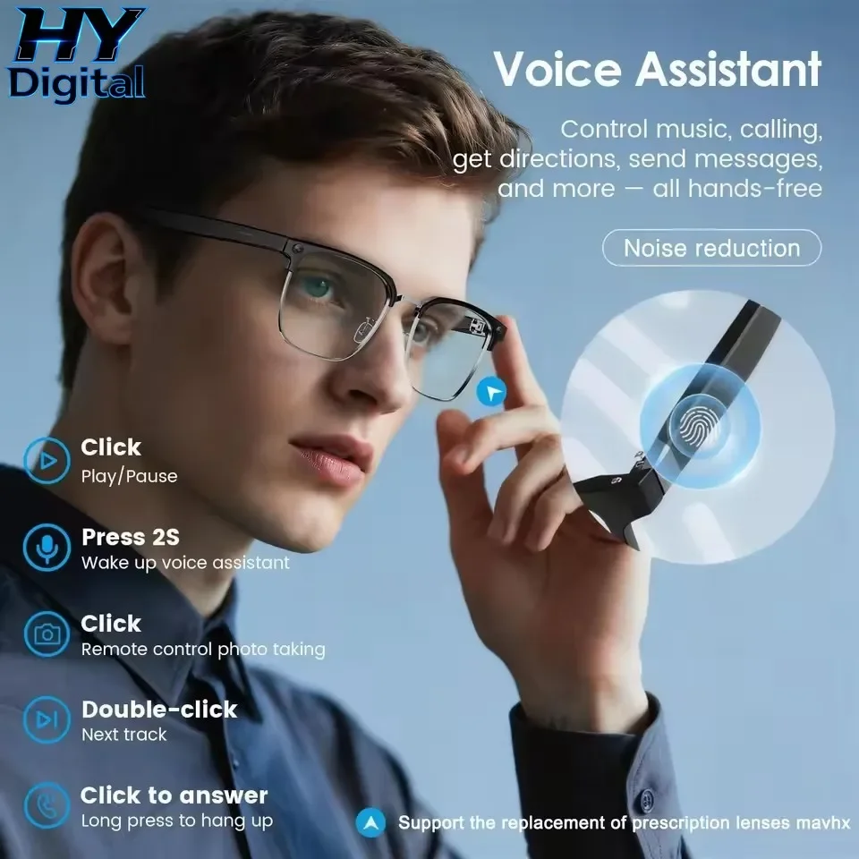 Умные цифровые очки HY для мужчин, 8K HD, AI Chat GPT, камера 8 МП, Bluetooth-звонки, AI-переводчик, голосовое управление, солнцезащитные очки для женщин.