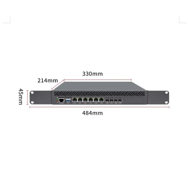 OPS Industrial Computer OEM ODM Atom C3758 C3958 C3808 6Lan 4*10G SFP+ Fanless Mini Server Mikrotik Soft Router view 4