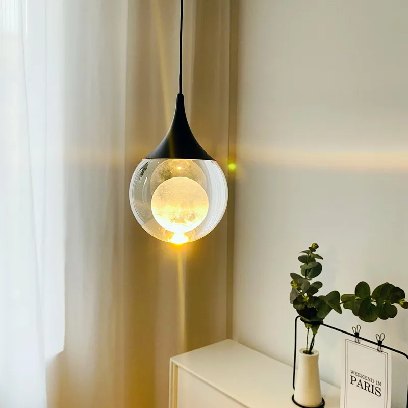 

Italian small moon lamp, bedroom bedside, modern minimalist creativity, new models, bar counter, crystal art, chandelier