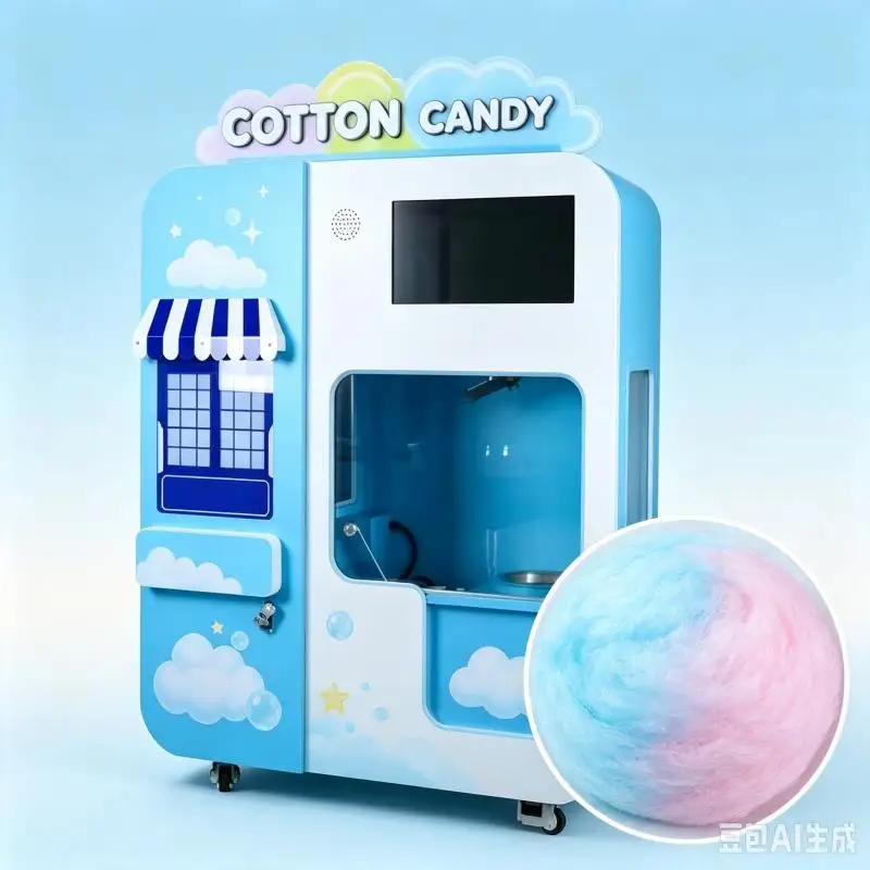 Commercial Automatic Cotton Candy Vending Machine Candy Floss Machine Customized Smart Solution For Global Markets