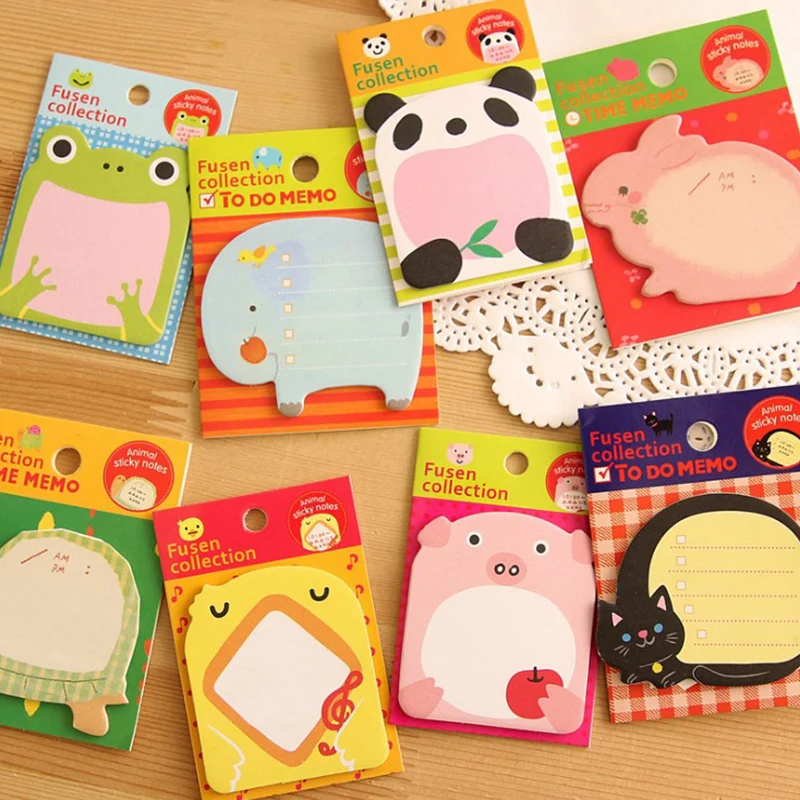 1 Miếng Dán Dễ Thương Kawaii Động Vật Giấy Dán Ghi Chú Bài Notepad Filofax Ghi Nhớ Miếng Lót Văn Phòng Học Cung Cấp Văn Phòng Phẩm Vườn Thú Gấu Trúc Mèo