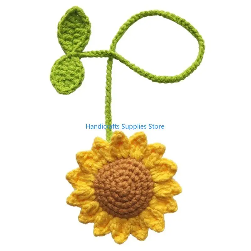 R1WA Thoughtful Hand Woven Ornament Handmade Crochet Sunflowers Thoughgtful Gift Make Someone's Day Special
