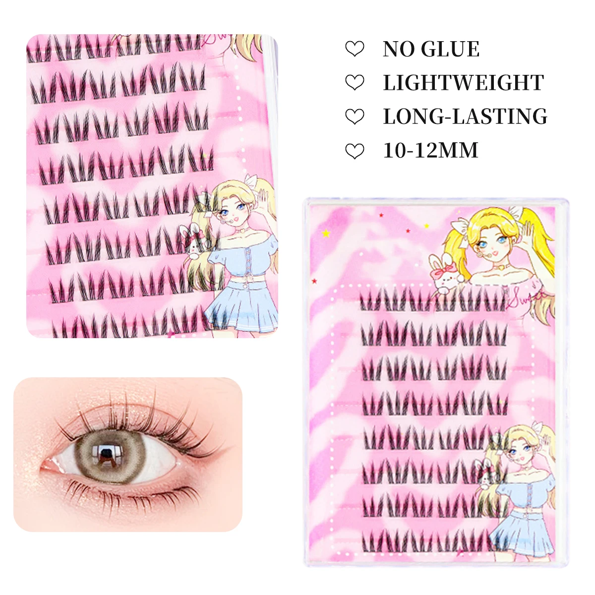 ขนตาปลอมแบบนุ่มสไตล์ Soft Idol ติดด้วยตัวเอง ไม่ต้องใช้กาว ขนตาเดี่ยวสำหรับผู้เริ่มต้น ใช้งานง่าย นำกลับมาใช้ใหม่ได้