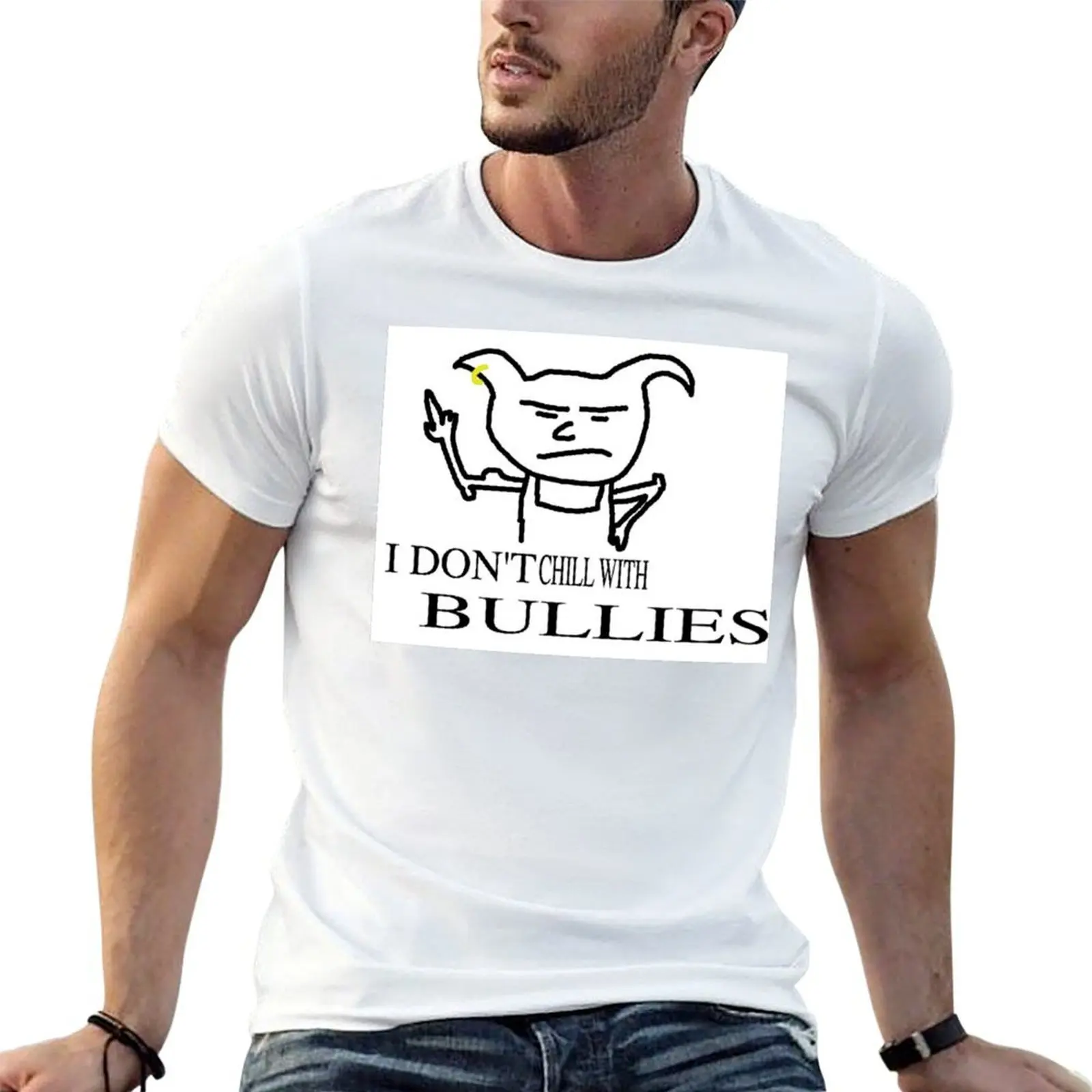 

I Don't Chill With Bullies Long Shirt T-Shirt t shirts for man pack cotton cotton t shirt pack T-Shirt