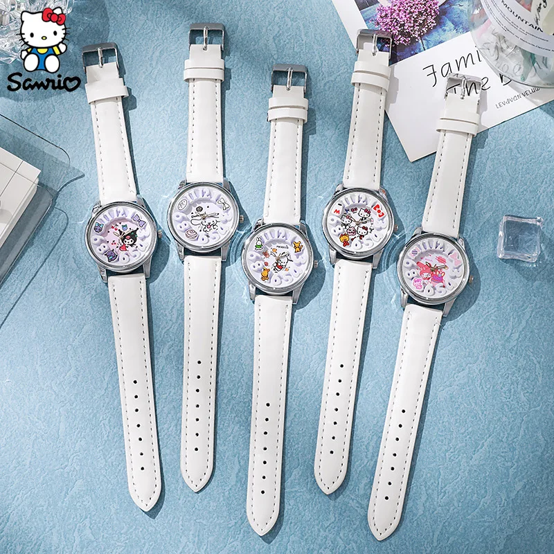 Sanrio Hello Kitty Watch Kawaii Kuromi Cinnamoroll Quartz Casual Fashion Melody WristWatch Women Kid Girl Children Birthday Gift