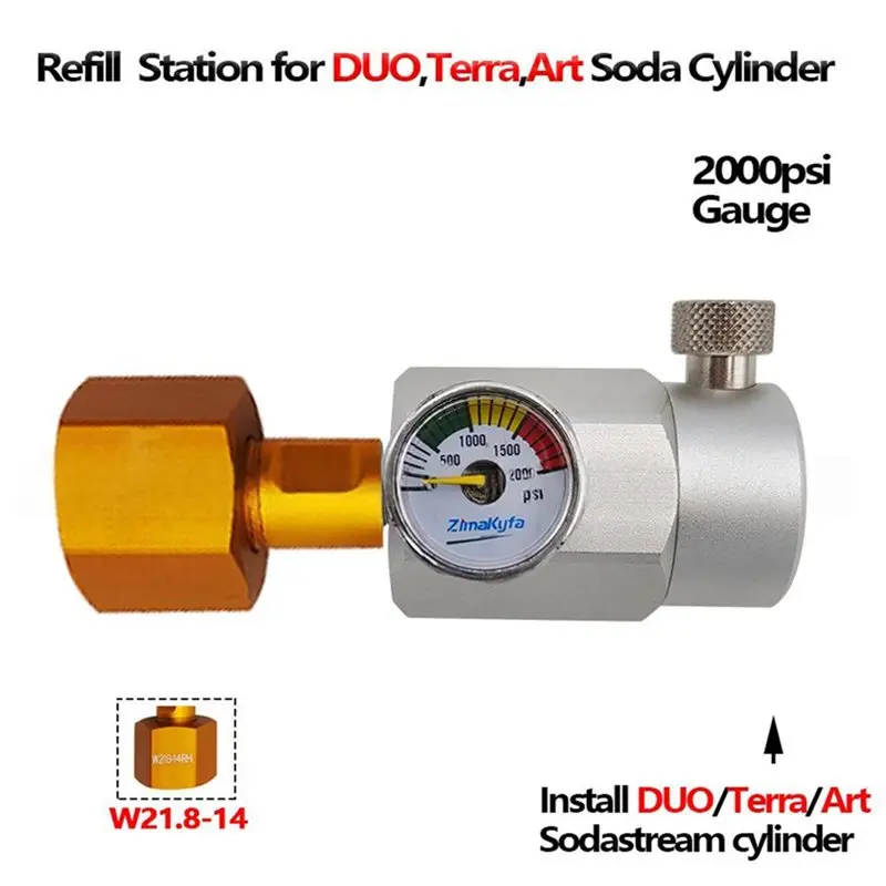 ABFU-For Sodastream Quick Connect CO2 Cylinder Refill Station Adaptor Featuring W21.8-14 Connector