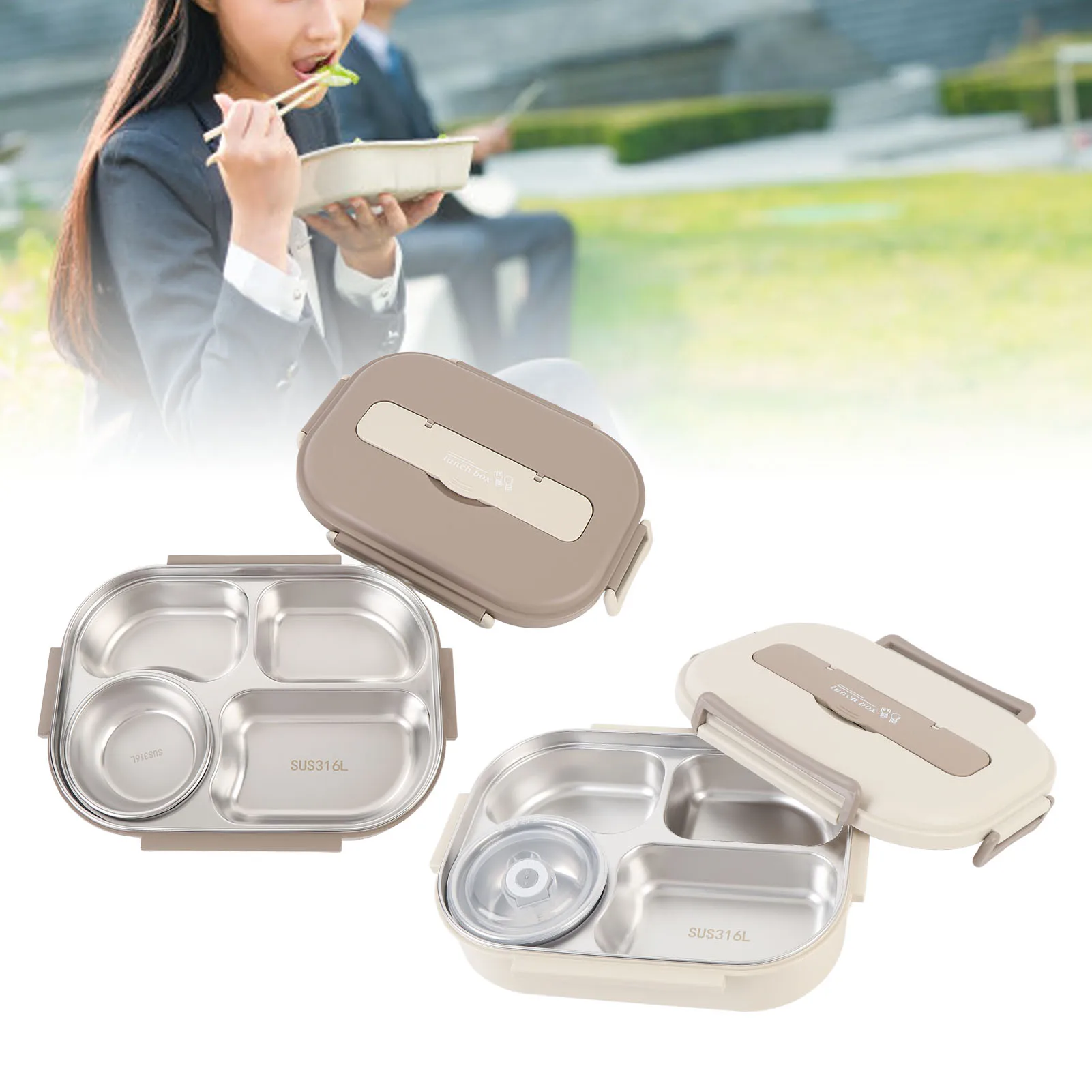 

Metal Lunch Container Stainless Steel Lunch Box High Temperature Resistant Large Capacity Easy To Clean Lightweight for School