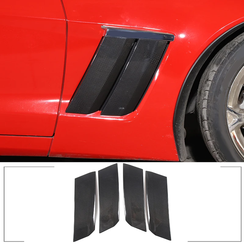 

For Chevrolet Corvette C6 2005-2013 Real Carbon Fiber Car Side Fender Cover Trim Stickers Auto Accessories