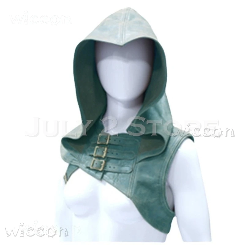 Halloween European Medieval Pirate Buckle Shoulder Guard Warrior Leather Hood Stage Performance Men Women Costume disfraz mujer