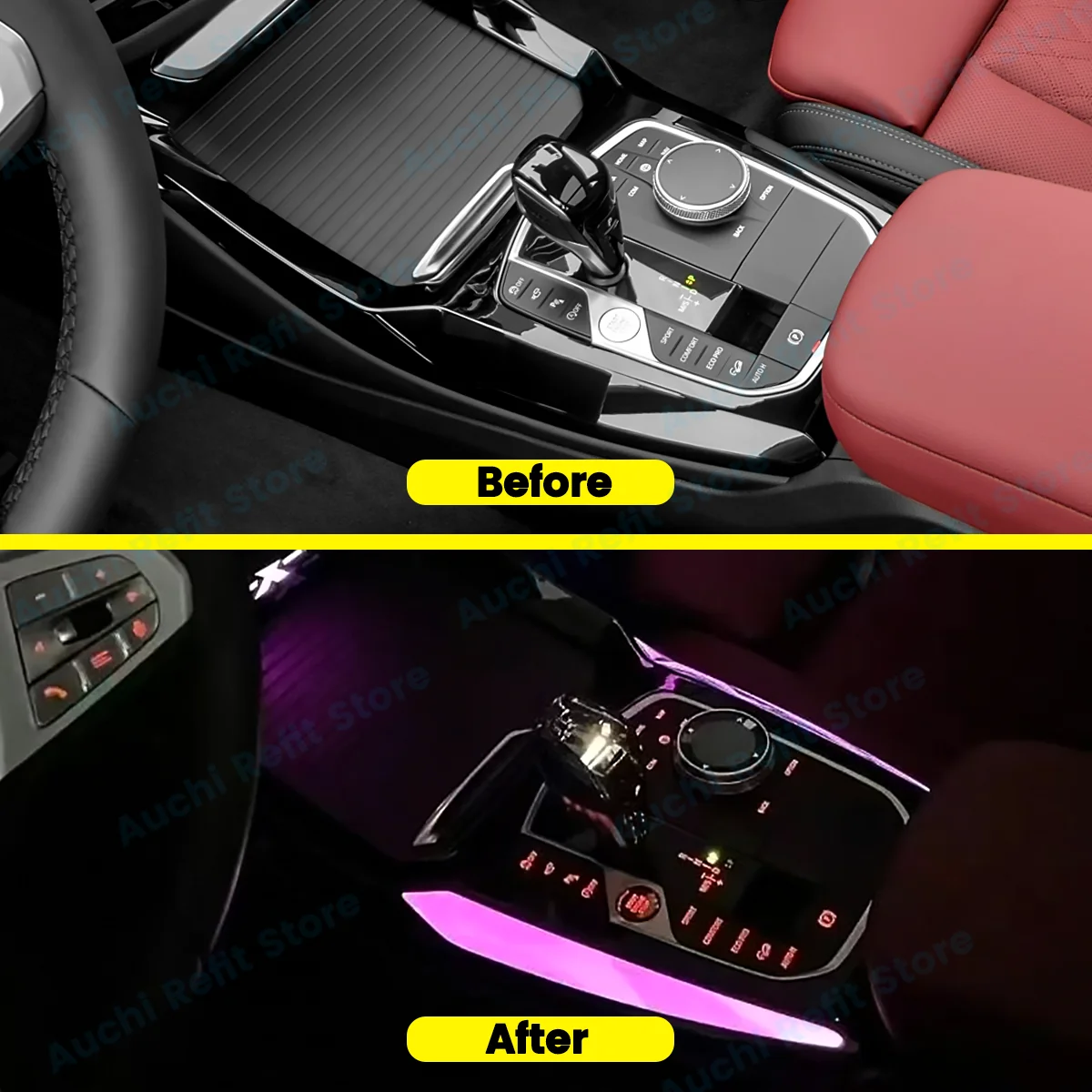 11 Colours Crystal Center Console Saddle Light For BMW New X3 X4 IX3 G01 G02 2022-2025 Car LED Decorative Lamp Ambient Light