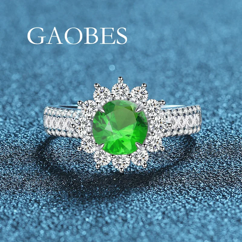 

Роскошное женское кольцо из твердой платины PT950, синее, зеленое, желтое, красное, круглое кольцо с бриллиантом из муассанита