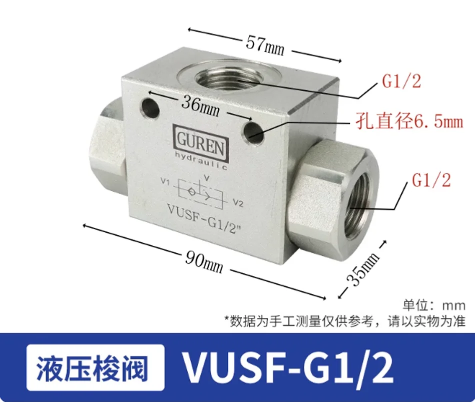 유압 셔틀 밸브 VUSF-G1/4인치 VUSF-G3/8인치 VUSF-G1/2인치 VUSF-G3/4인치 VUSF-G1인치