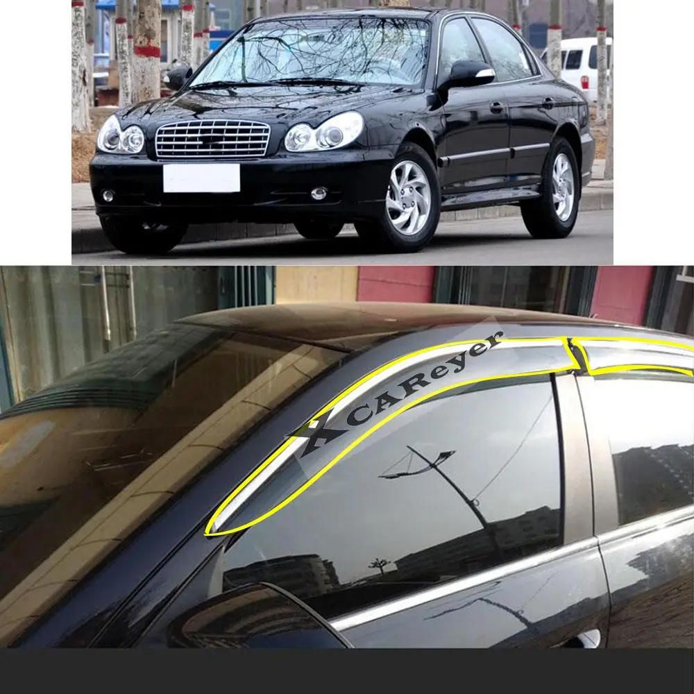 For HYUNDAI SONATA 7th 2003 2004 2005 2006 2007 2008 2009 2010 Car Sticker Plastic Window Glass Wind Visor Rain/Sun Guard Vent