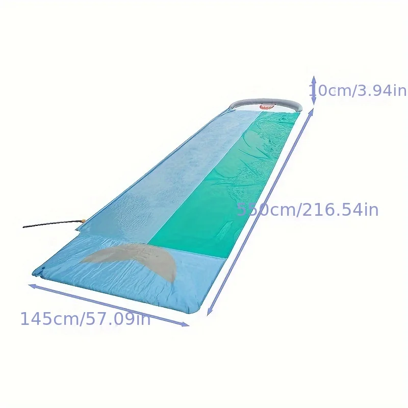 Letnia dmuchana zjeżdżalnia dla dzieci - duża mata do rozpylania wody dla dwóch graczy, niebieska dmuchana łódka do basenu na trawnik z PVC do zabawy wewnątrz i na zewnątrz