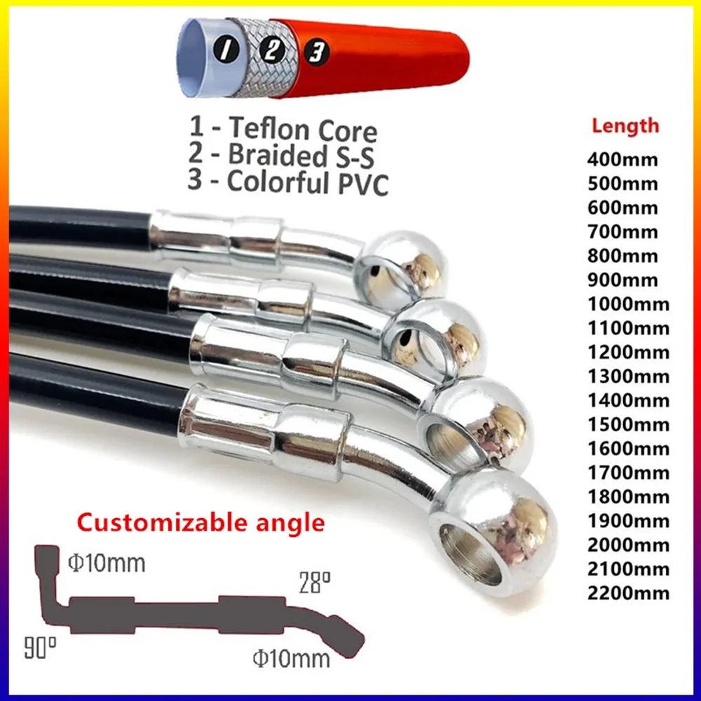 

Motorcycle Modification Brake Hose, Disc Brake Oil Pipe, Steel Throat Brake Pipe, Universal Brake Pipe, 50cm-120cm 28-degree rev