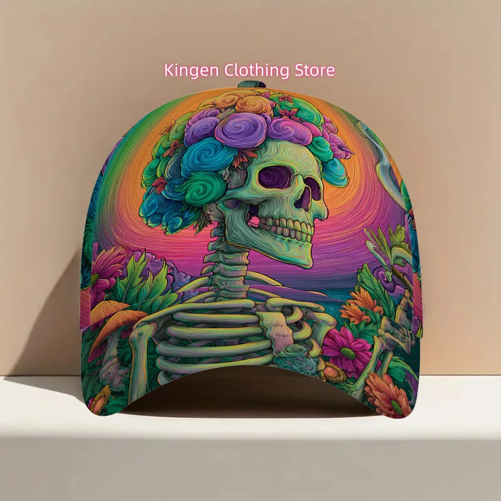 1pc of a Colorful Skeleton Design Classic Baseball Cap - a Lightweight Adjustable Duckbill Hat, Great for Everyday Use, Offers a