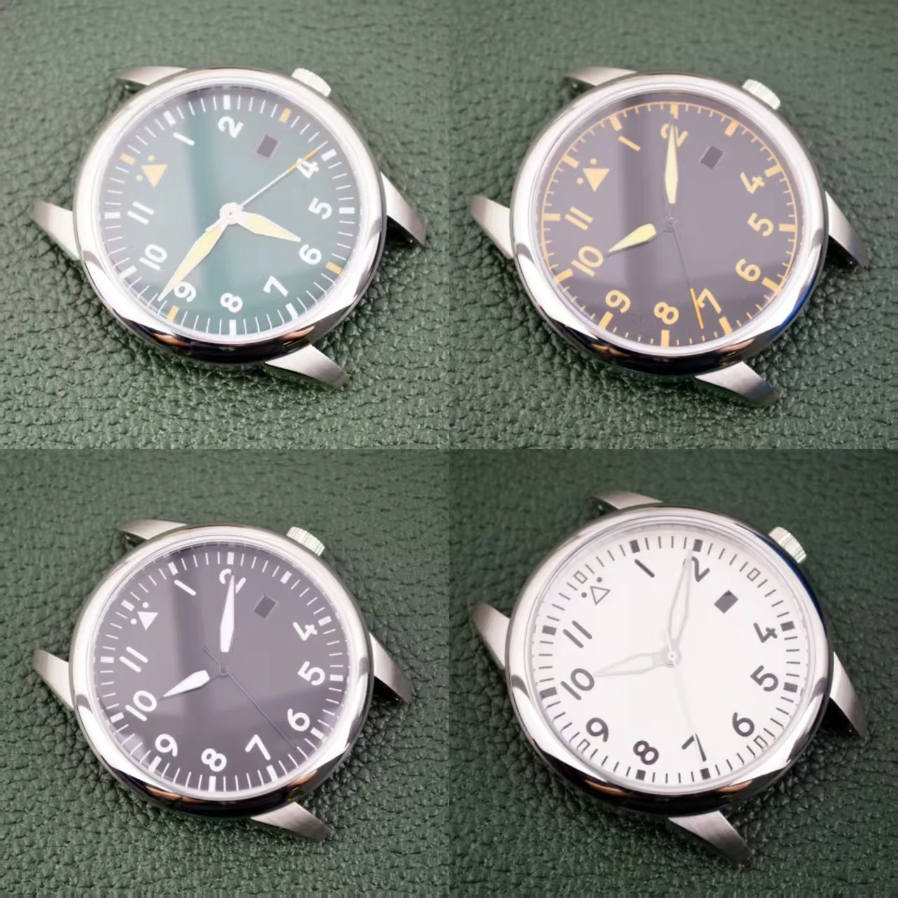 

42.7mm NH35 Watch Case Green LuminousDial Hands Stainless Steel 5ATM Waterproof Case for Mark XX fit NH35 Movement Mod Case Part