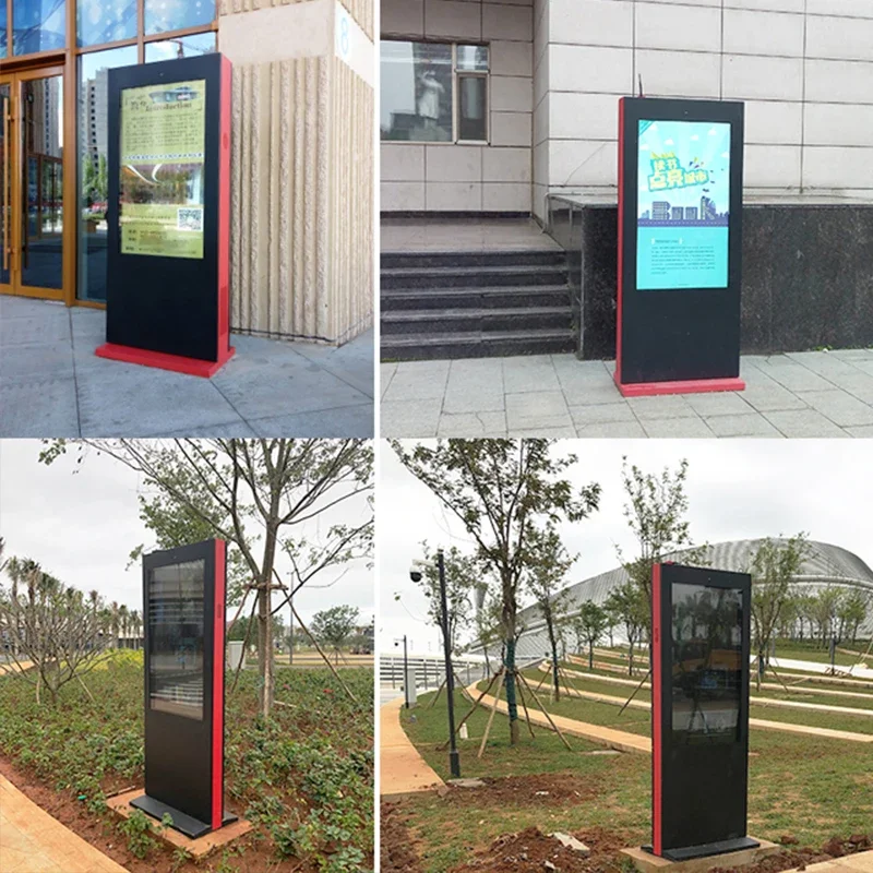 New Style 55 inch Custom Advertising Floor Stand Outdoor LCD Screen Totem Waterproof Dustproof IP65 Digital Signage Kiosk