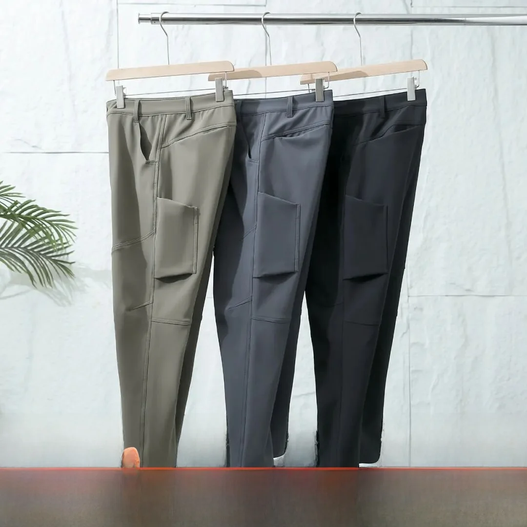 

Outdoor Softell Pants Men's Thiened Fce Warm Windproof Casual Straight Leg Pants for Autumn Winter Sports Commuting