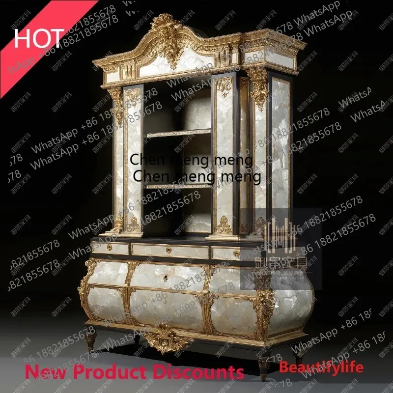 European display bookcase French shell parquet display cabinet Court display tea cabinet