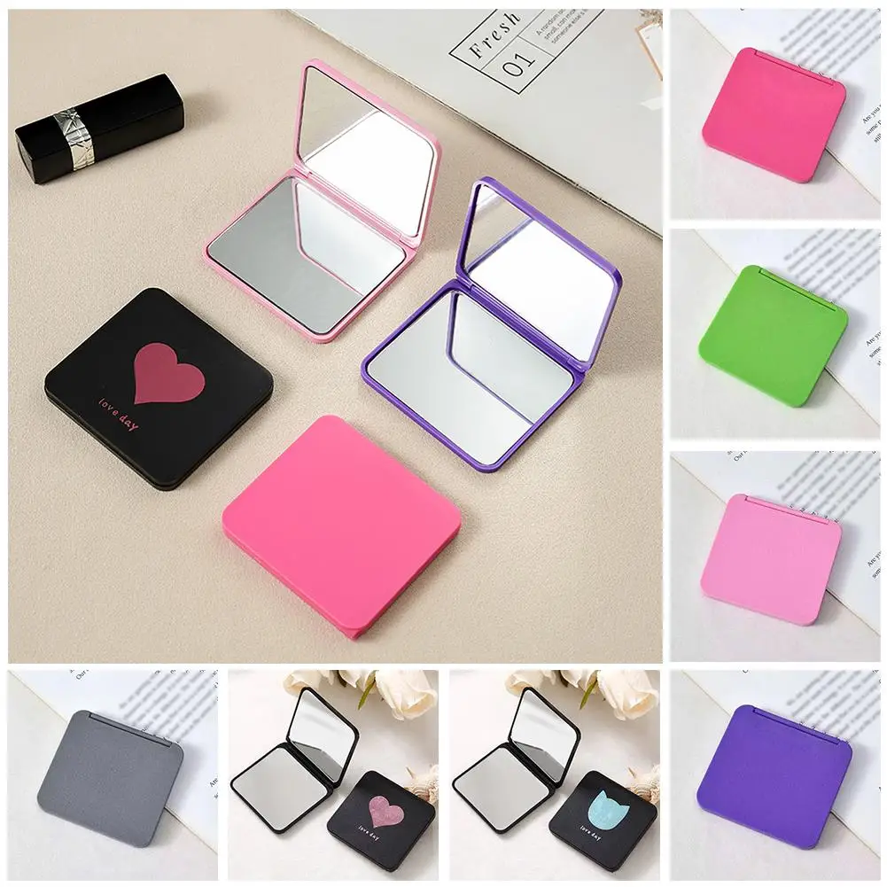 Mini Makeup Mirror Portable Cosmetic Mirror Folding Pocket Compact Mirrors Accessories Pocket Travel Mirror H2E5