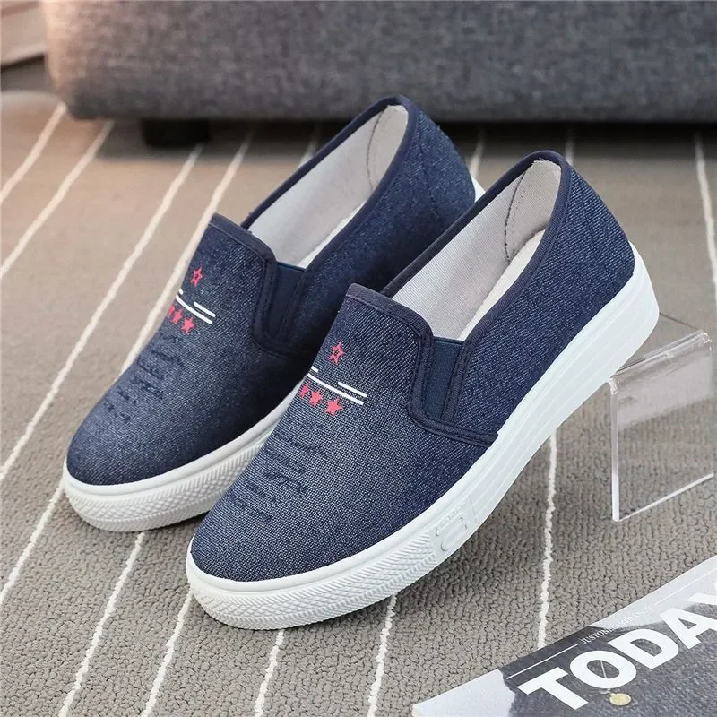 sapatos femininas women cute round toe navy blue anti skid spring slip on flat shoes lady classic hotel officw rok shoes b548