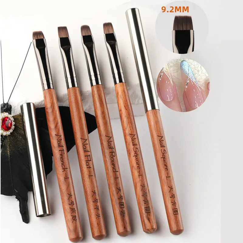 サンダルウッドハンドル ネイルアートペンブラシ カラーリングペン 大型スクエアラウンドライトセラピーペン ハロペン ネイル描画ペン フラワーペン