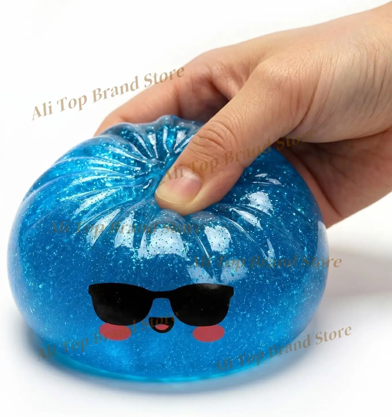 2026 HOt Glitter Shark Dumplings Squishy Toy Soft Slow Resilience Steamed Stuffed Bun Squishy Pinch Le Fidget with Steamer gift
