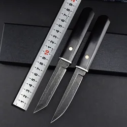 VG 10 Damascus samurai scale self-defense outdoor knife handle meat collection ebony sharp blade