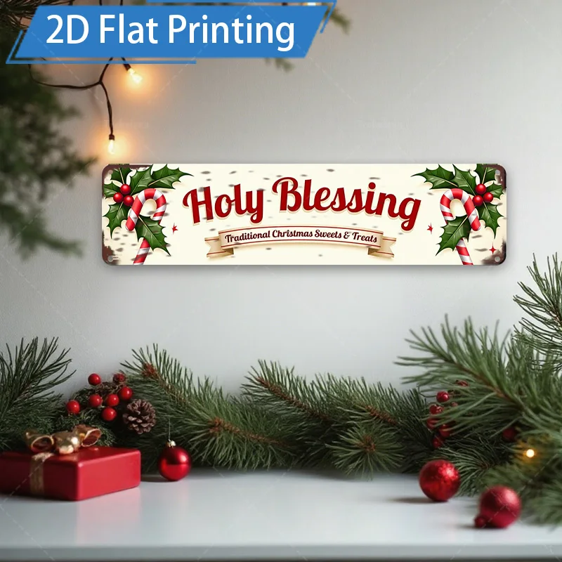 

[2D FLAT] Металлический знак, 1 шт., 8 × 12 дюймов, Рождественский металлический знак Священного благословения, декоративное настенное искусство