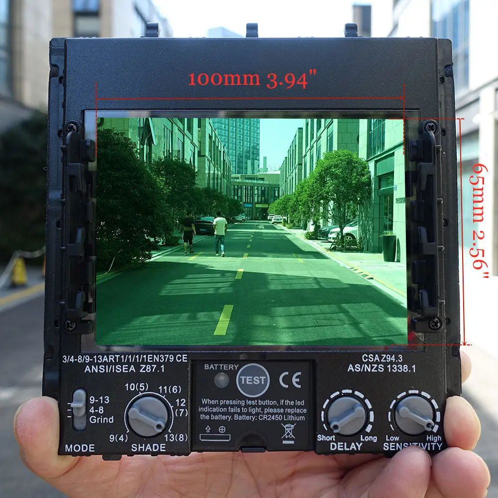 Welding Filter View Size 100x65mm (3.94x2.56in.) Solar 4 Sensors Auto Darkening Best Optical Class 1111 Full Range Shade 4(3)-13