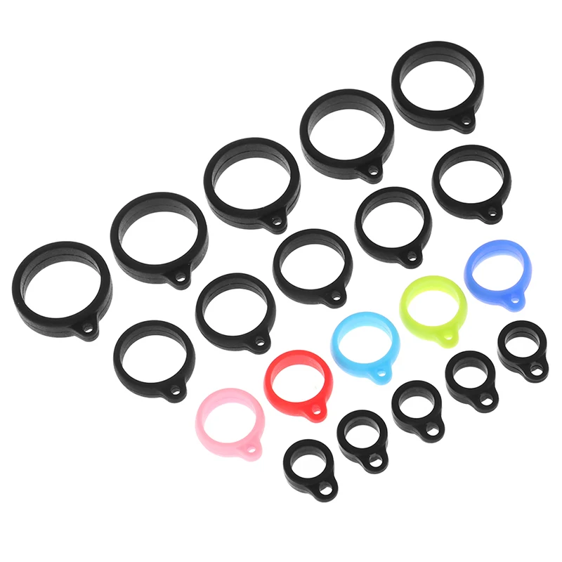 10Pcs Rubber Ring Rope Pen Lanyard Holder Soft Hoop Universal 8mm/13mm/20mm/16mm Silicone Ring Bands Silicon Rings High Quality