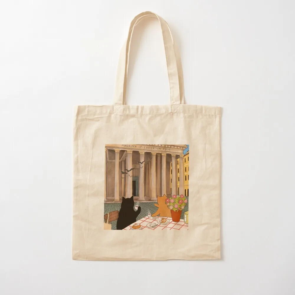 

Breakfast at the Pantheon Tote Bag woman shopping bag Large bags for women Canvas Tote Bag