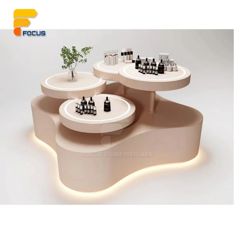 custom.Latest Design Lockable Glass Display Solution Makeup Tester Display Stand