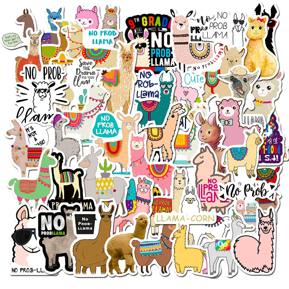 

50pcs Alpaca Animal Stickers, for Phone Case Laptop Notebook Suitcase Skateboard DIY Aesthetic Stickers
