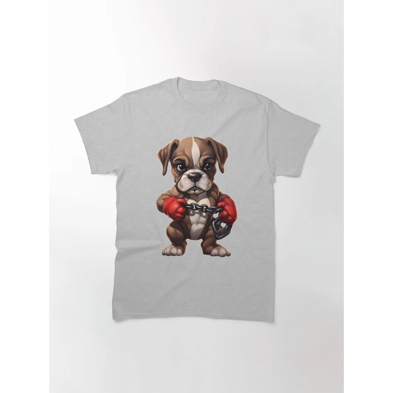 Fighter Boxer Puppy Cotton T-Shirts Dog Animal Print Men Women Streetwear Short Sleeve T Shirt Harajuku Unisex Tees Top Clothing