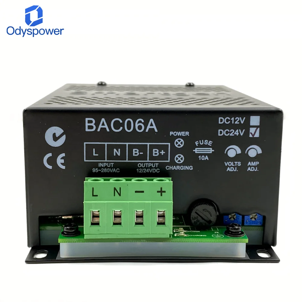 Smartgen BAC06A 6A 12V/24V Diesel Generator Intelligent Float Battery Charger