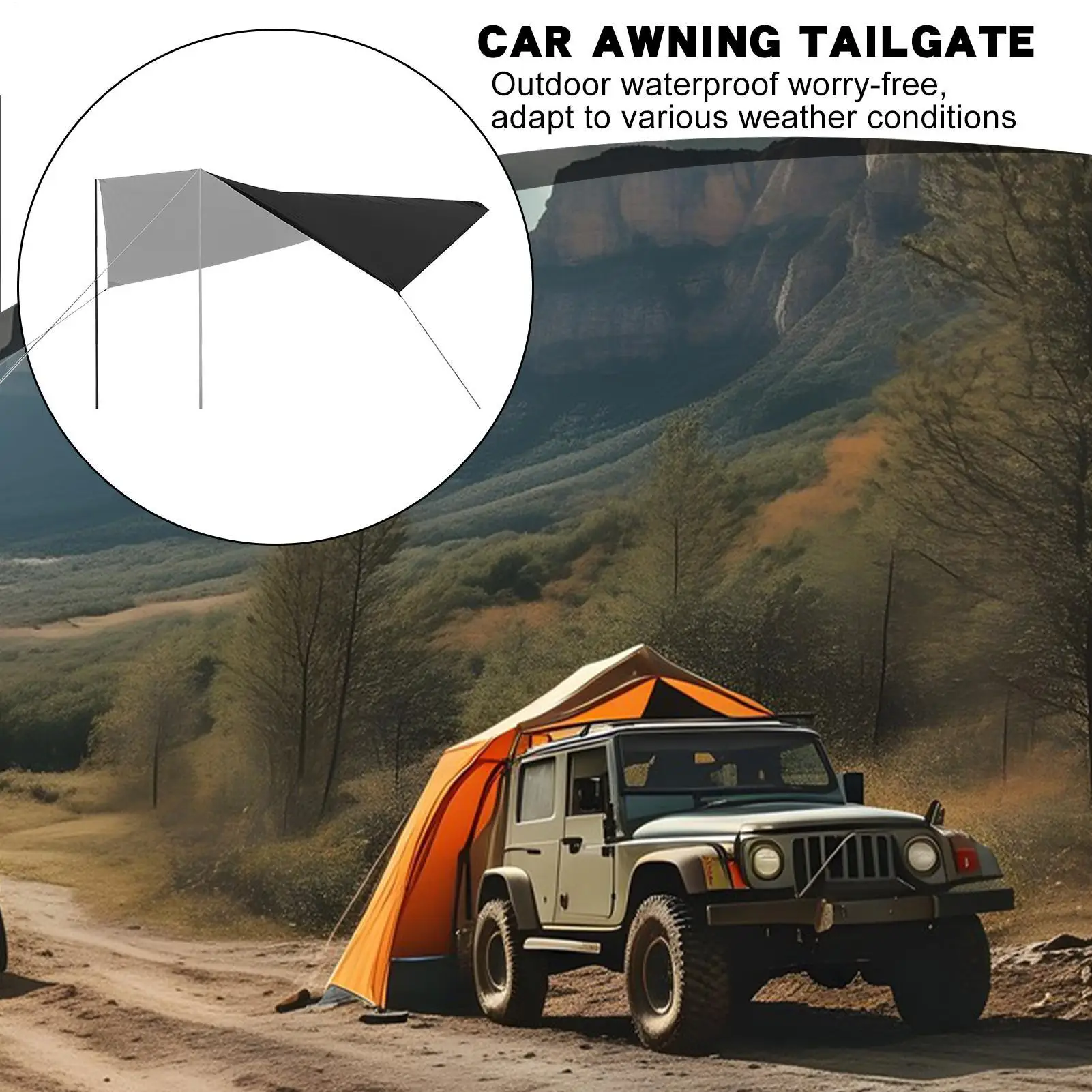 

Car Awning For Suv Waterproof Car Camping Tent Shade Tent Sun Shelter Canopy For Outdoor Automotive Suv Sedans Truck Buses Van