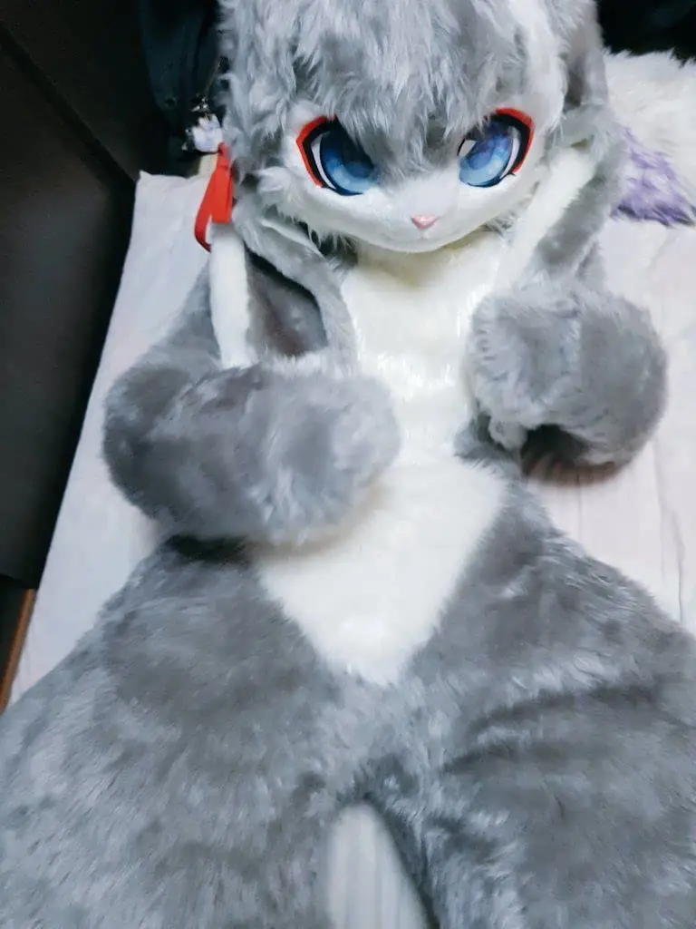 Grey Bunny Cat Fox Fursuit Teen Costumes Child Full Furry Suit Custom