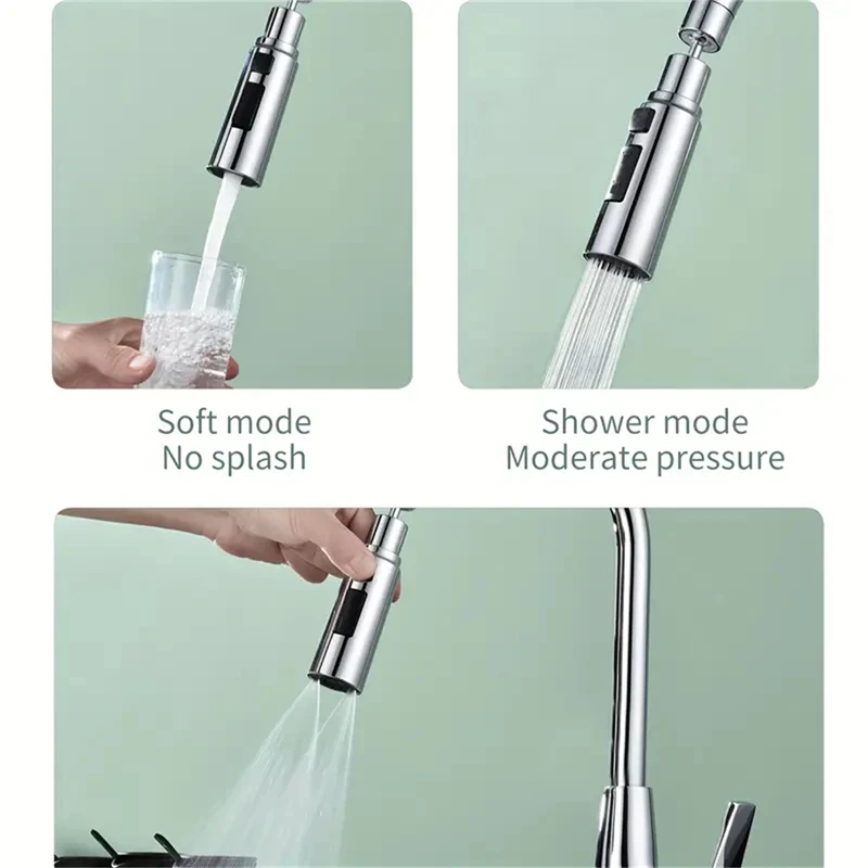 Universal Extension Device Faucets Kitchen Vegetable Washing Basin Water Nozzle Pressure Conversion Joint Large Angle Rotation